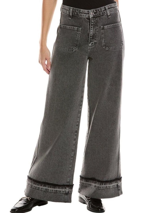 rag & bone Denim - rag & bone Melina Patch Pockets Wide Leg Washed Gray Jeans Size 28